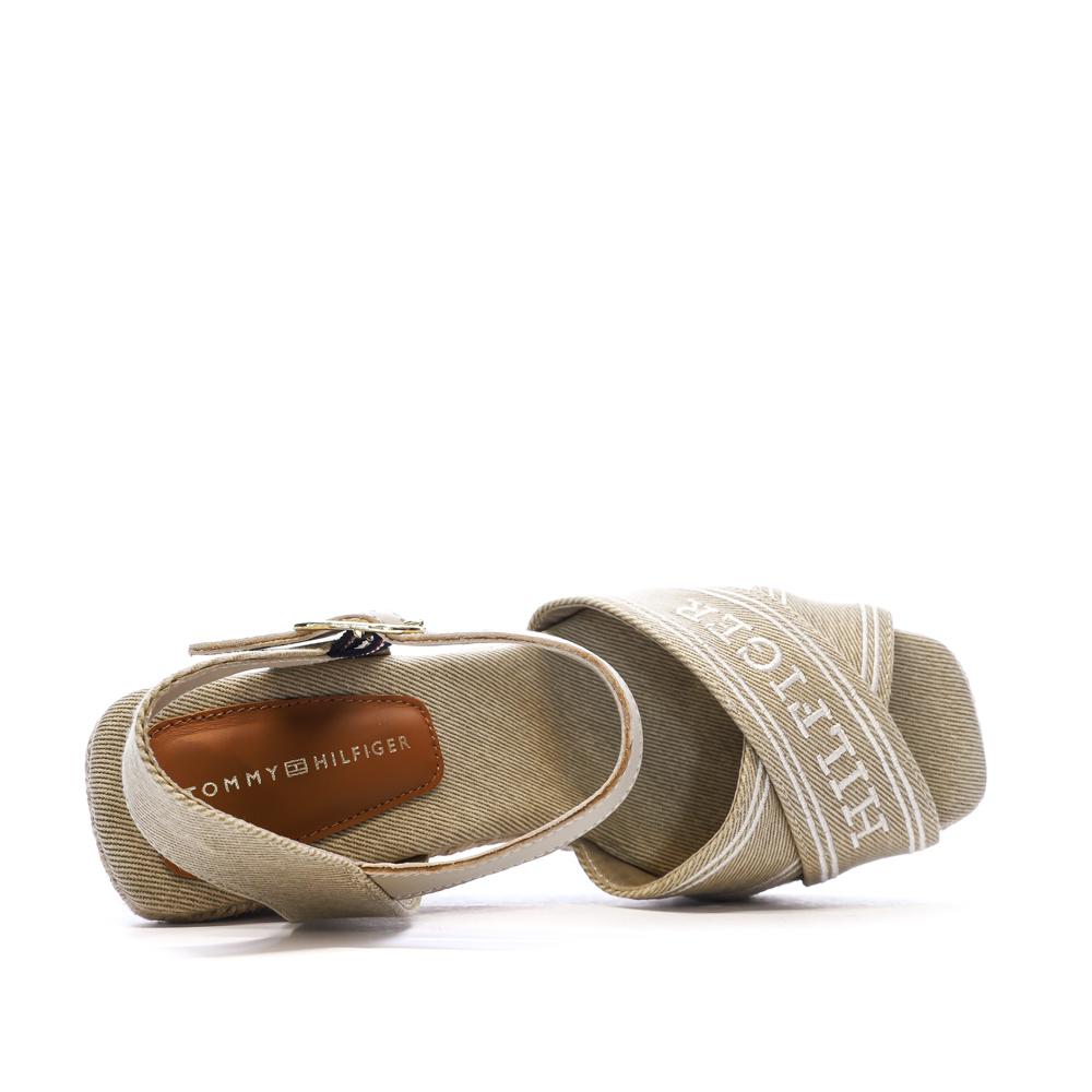 Beige Women's Compensated Sandals Tommy Hilfiger FW0FW08668 Photo of the Espace des Marques %store% store - view of %key%