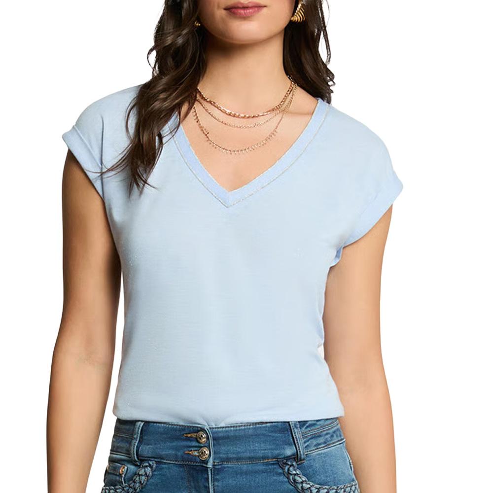 T-Shirt Bleu Clair Femme Morgan Fantaisie pas cher
