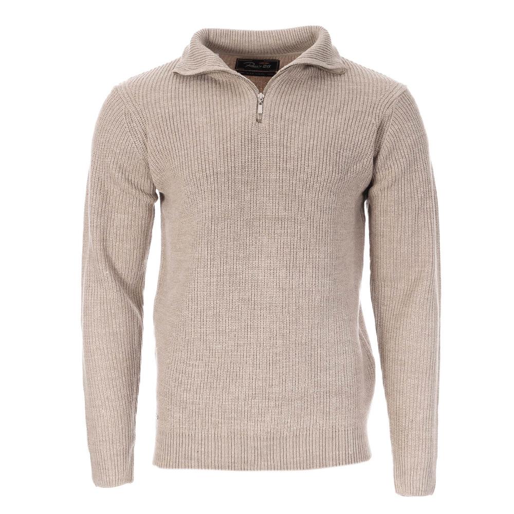 Men's Beige 1/4 Zip Sweater RMS26 Camioneur affordable