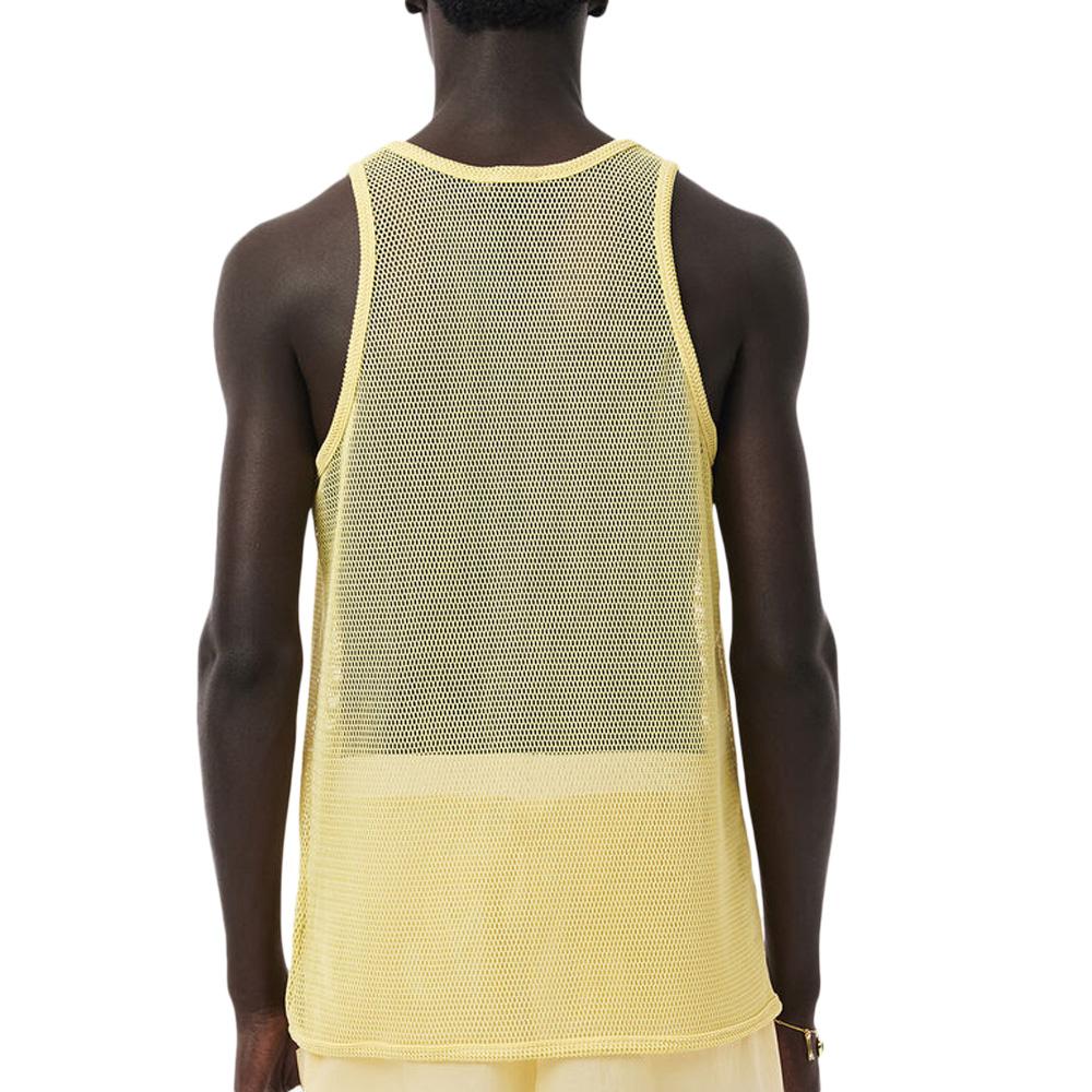 Camiseta de tirantes de malla amarilla Lacoste para hombre Runway Mesh ver 2
