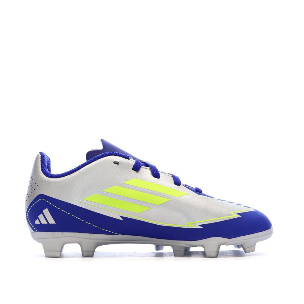 Chaussures de football Bleu/Gris Argent Garçon Adidas F50 Club vue 2