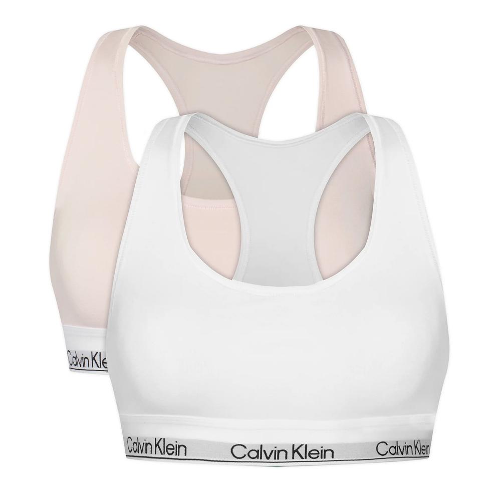 Lote de 2 bralettes rosa/blanco de Calvin Klein barato