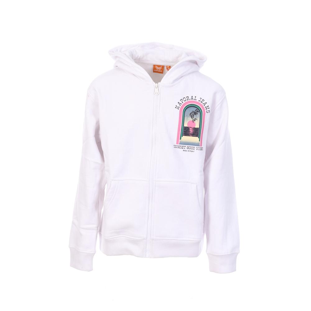 Sweat Zippé Blanc Fille Kaporal OUNAE pas cher