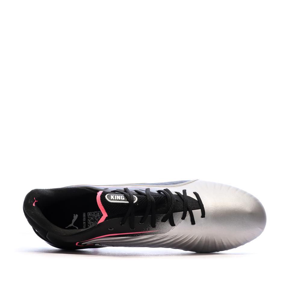 Chaussures de Foot Gris/Noir Homme Puma King Ultimate MxSG vue 4
