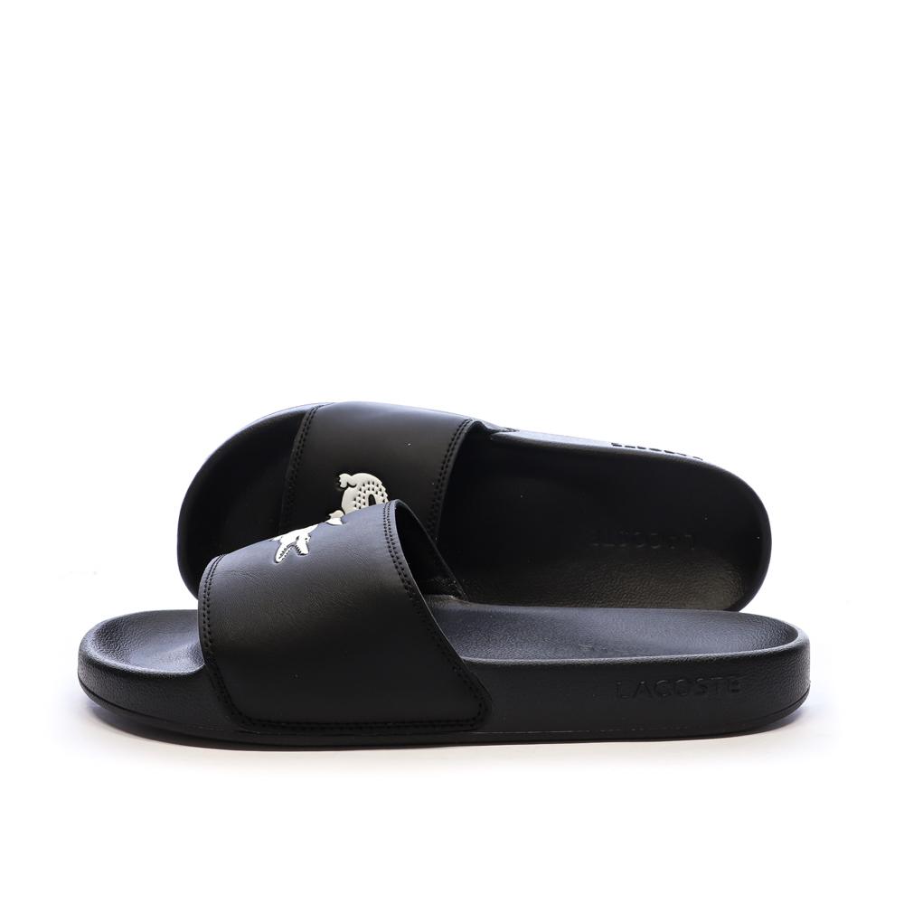Claquettes Noires/Blanches Homme Lacoste Serve pas cher