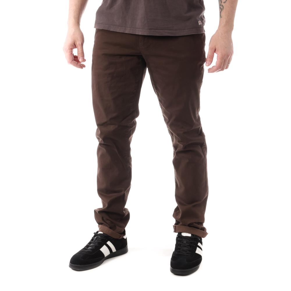 Chino Marron Foncé Homme Paname Brothers Costa 4LT pas cher