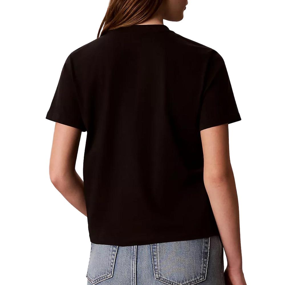 Schwarzes Damen-T-Shirt von Calvin Klein Jeans Classic Script Ansicht 2