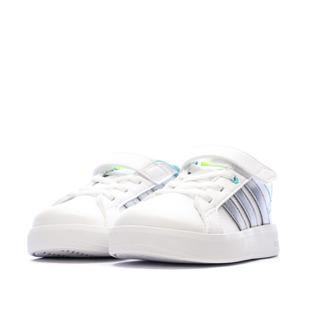 Zapatillas blancas/plateadas para niño Adidas Grand Court ver 6