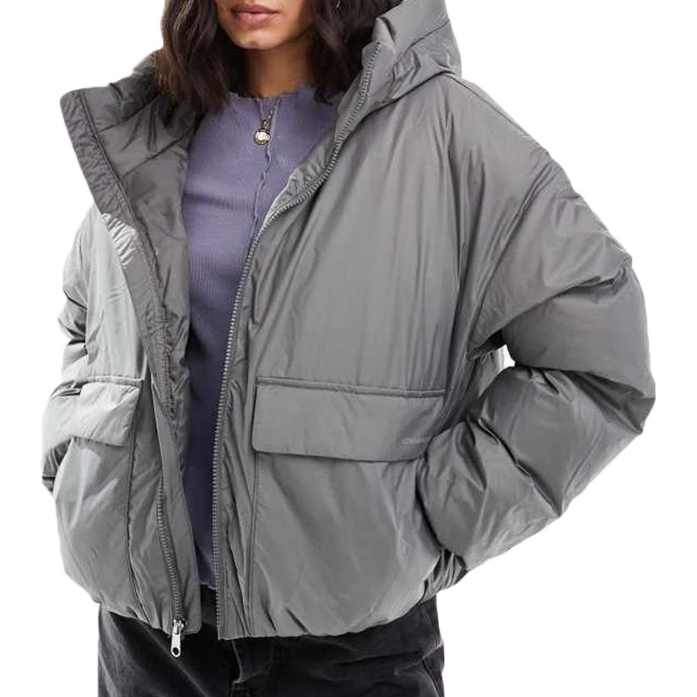 Abrigo gris de mujer Converse Synthetic Puffer barato