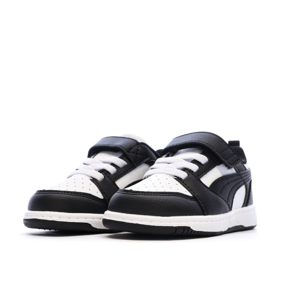 Schwarze/weiße Puma Rebounds Sneaker für Jungen Ansicht 6