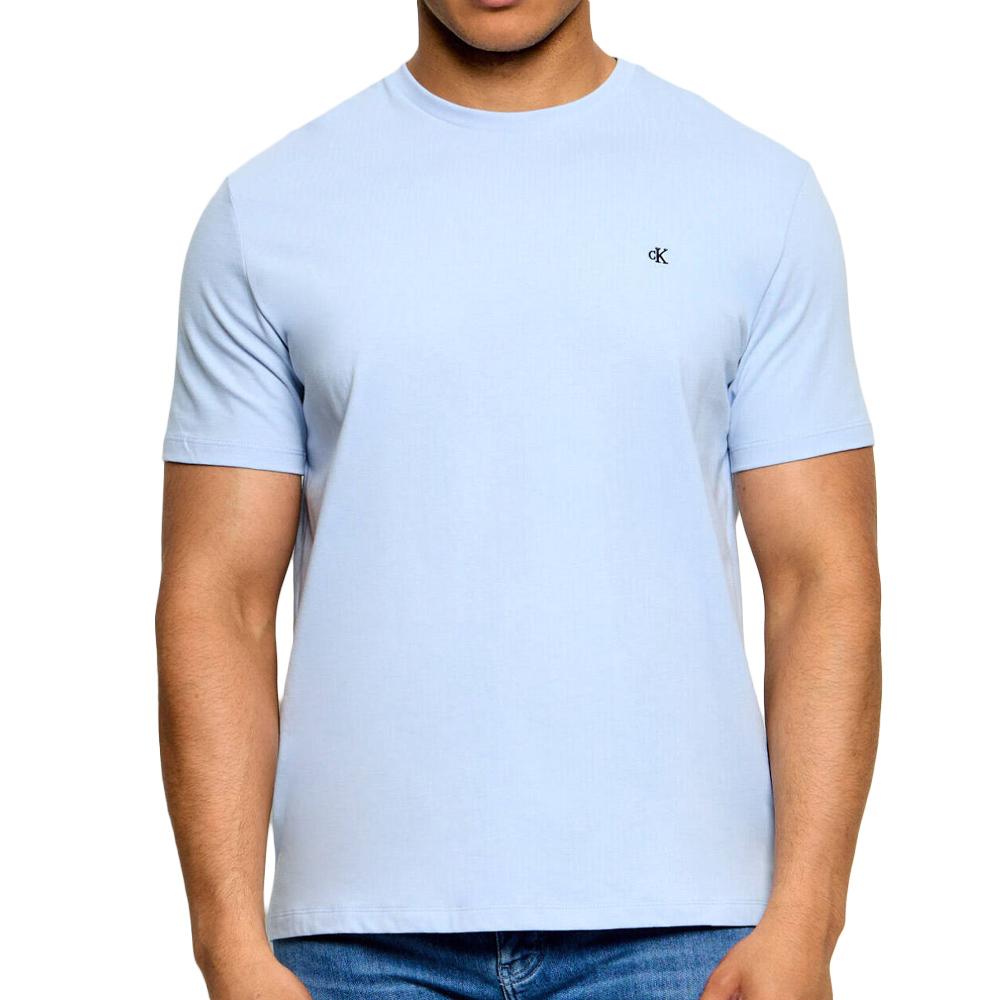 T-Shirt Bleu Clair Homme Calvin Klein Jeans Classic Monogram pas cher