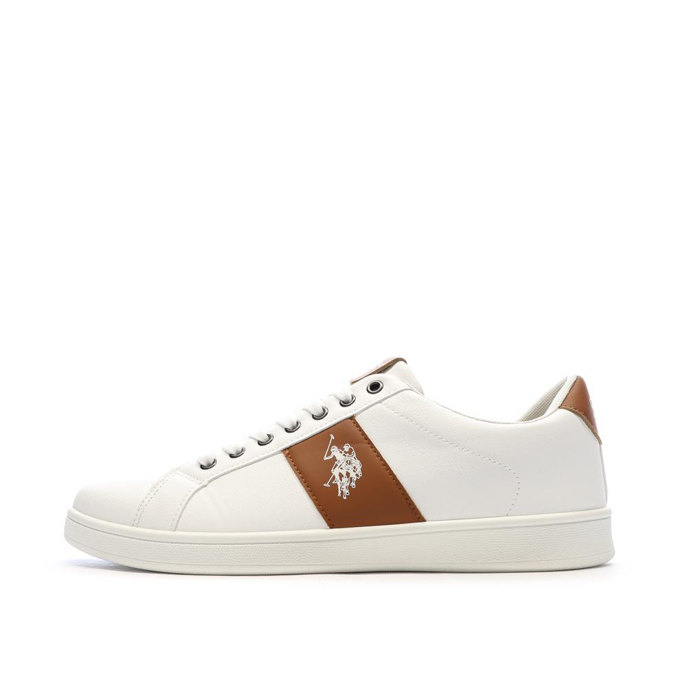 Baskets Blanches/Camel Homme US Polo ASSN High-top pas cher