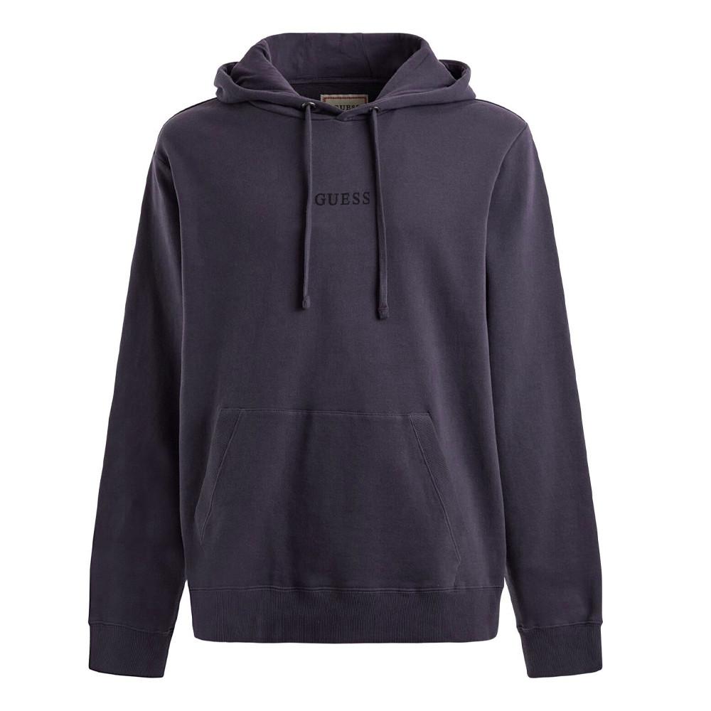 Sudadera con capucha Guess Roy de color morado oscuro para hombre barato