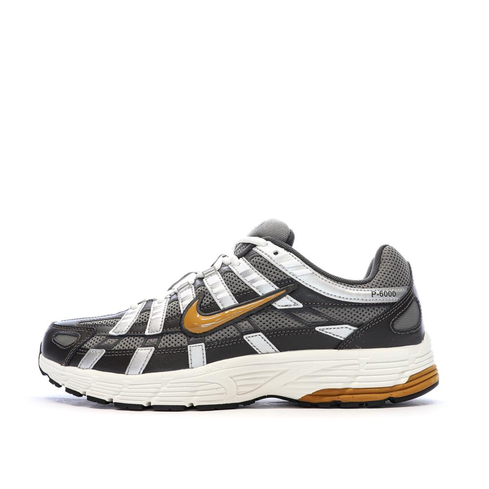 Baskets Grises/Moutarde Homme Nike P-6000 pas cher