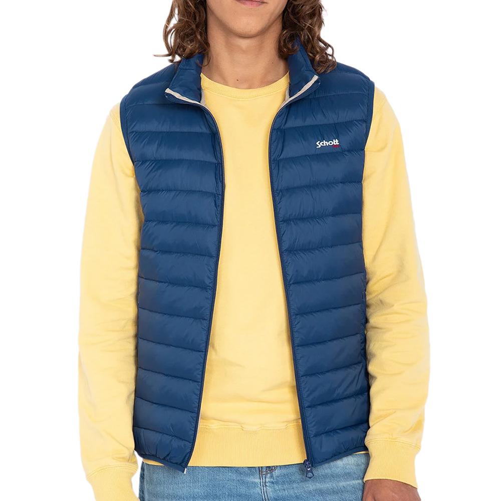 Chaqueta de pluma sin mangas Schott Azul Hombre OAKLANDVRS barato