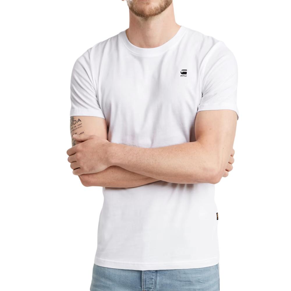 T-shirt Blanc Homme G-Star Raw D25949 DGR pas cher