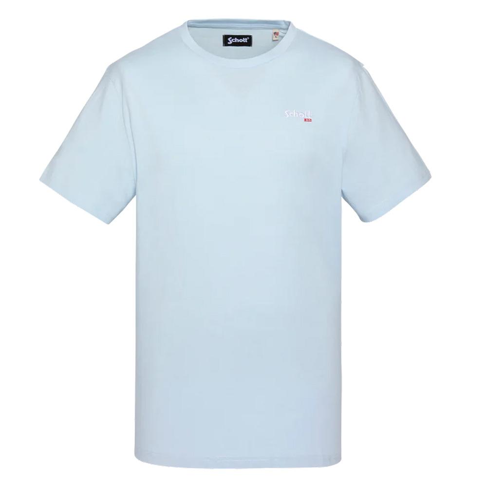 Camiseta azul claro para hombre Schott TSCREW barato