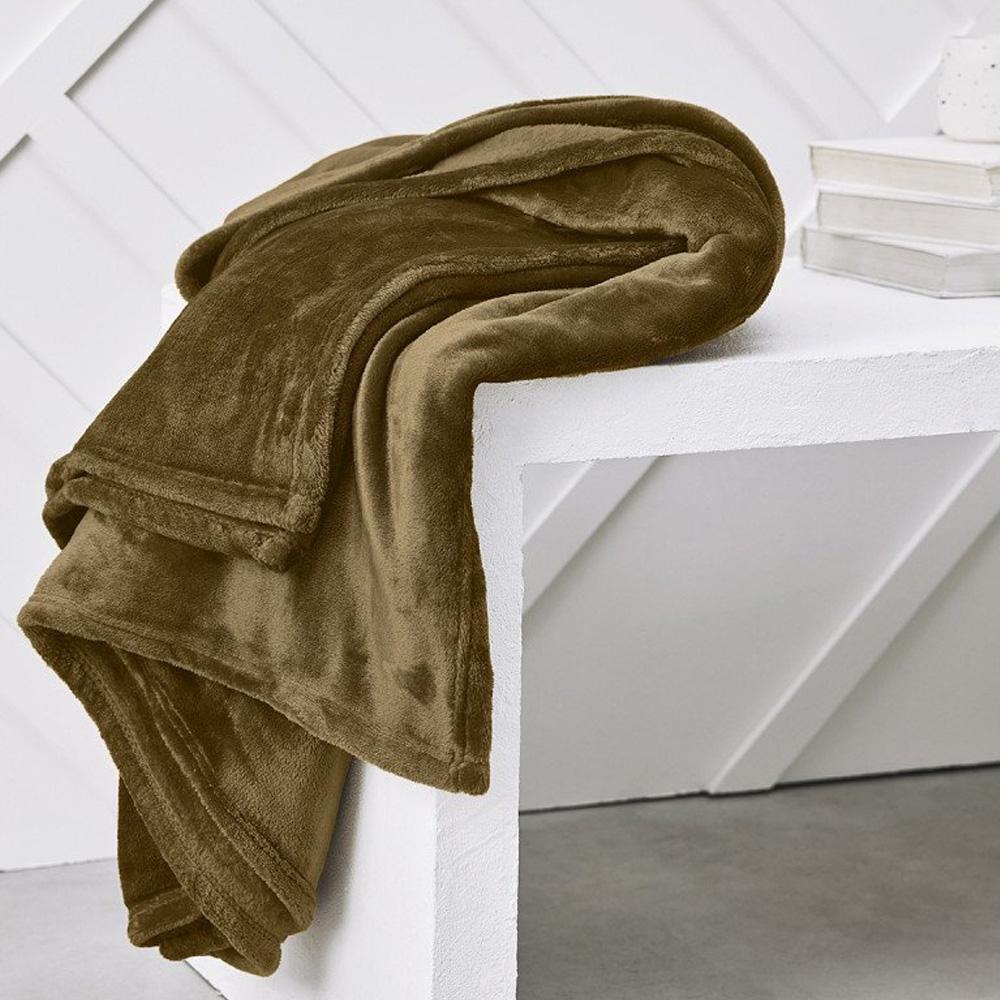 Plaid Ocre Today Plaid Xl Moelleux 150x200 pas cher