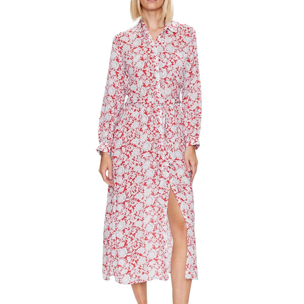 Rotes gemustertes Kleid für Frauen Pepe jeans Perah günstig