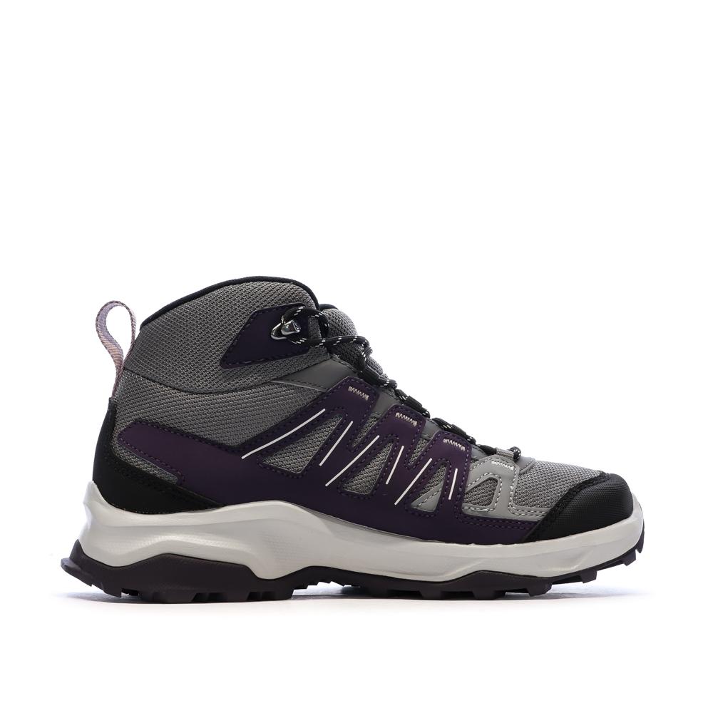 Zapatillas de senderismo grises/negras para mujer Salomon Thundercross ver 2
