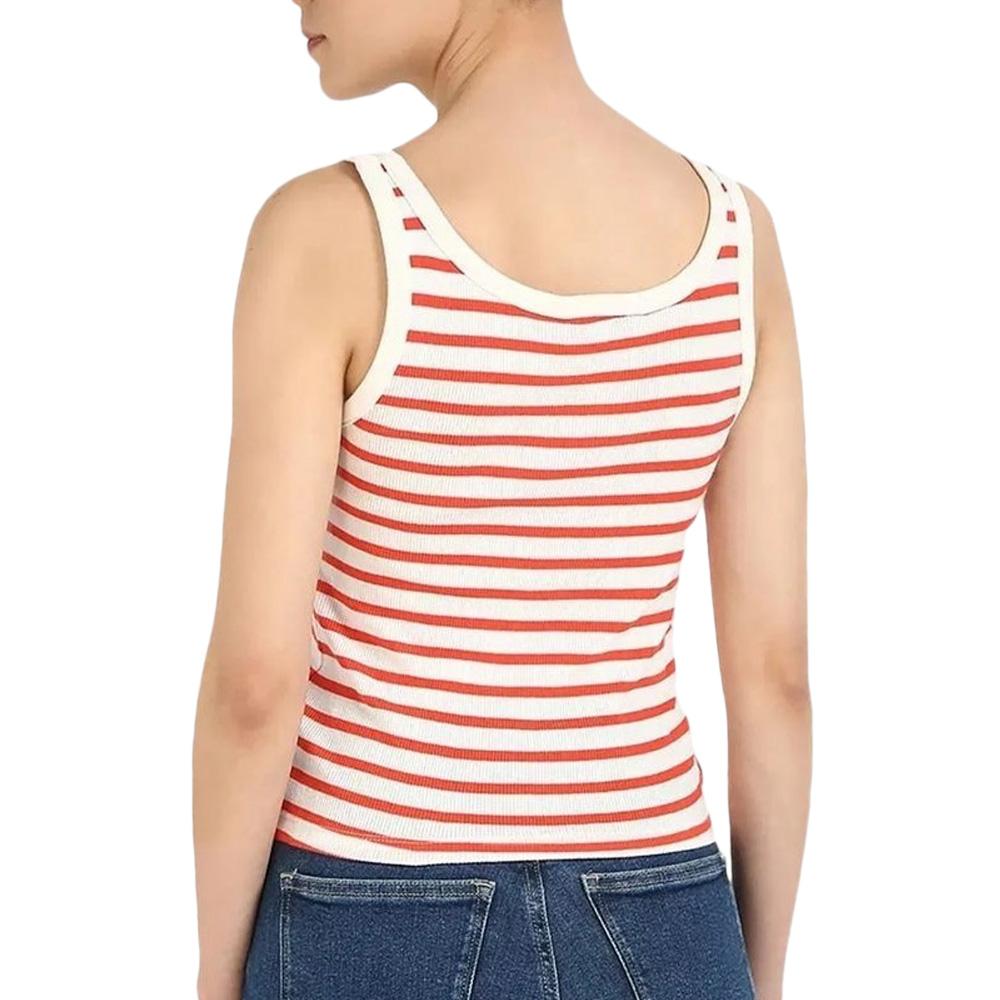 Tommy Hilfiger Women's Slim Button Tank White/Red Photo of the Espace des Marques %store% store - view of %key%