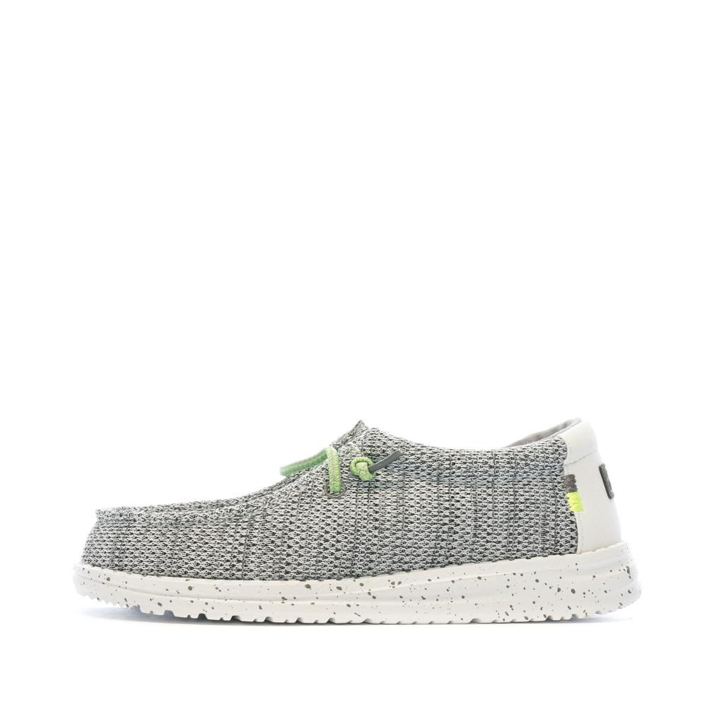 Chaussures Grises/Noires Garçon Hey Dude Wally Youth pas cher
