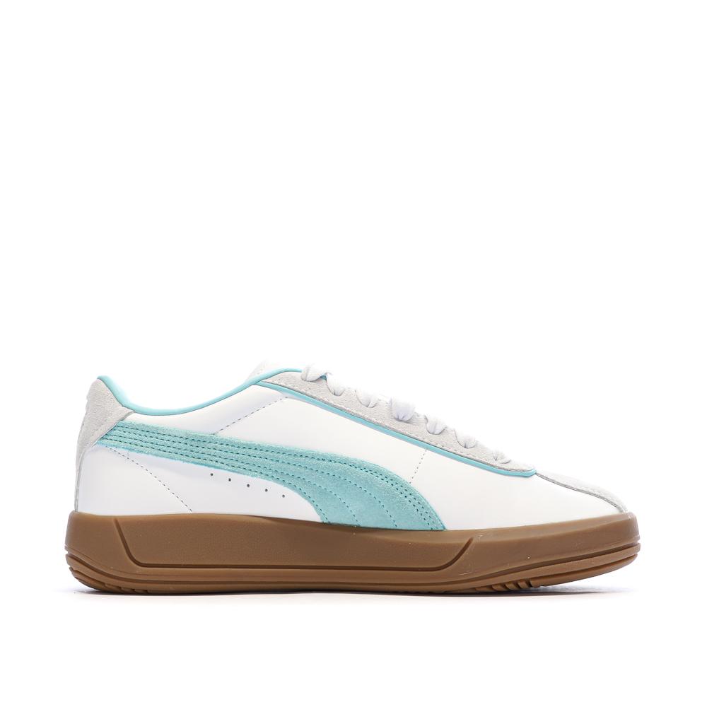 Baskets Blanches/Turquoise Femme Puma Club Klassika vue 2