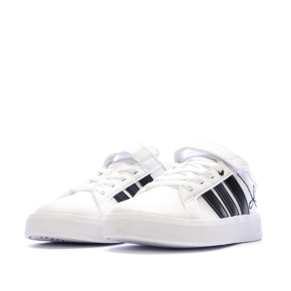 Weiß/Schwarze Kinder-Sneaker von Adidas, Grand Court Ansicht 6