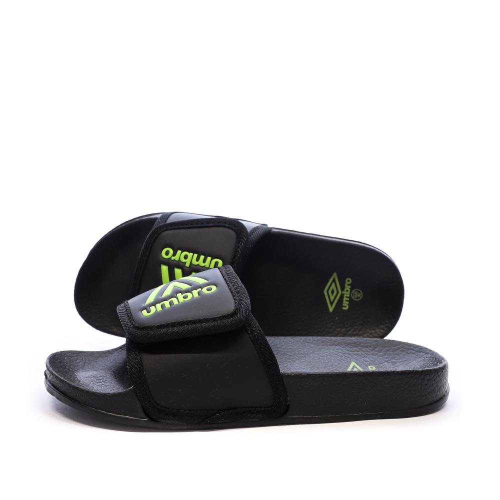 Claquettes Noires/Vert Garçon Umbro Tao pas cher