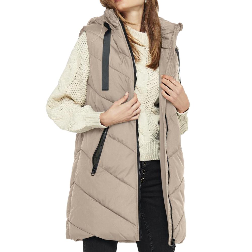 Beige/Black Women's JDY Padded Waistcoat affordable
