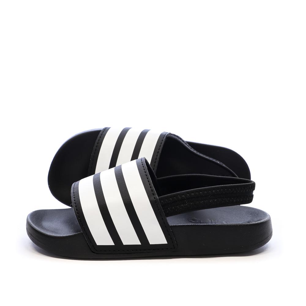 Claquettes Noires/Blanches Garçon Adidas Adilette Estrap pas cher