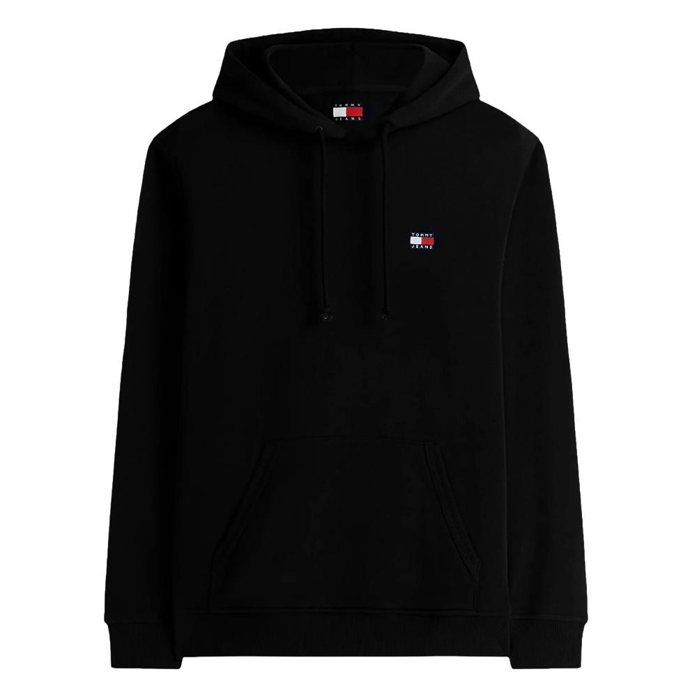 Schwarzes Herren-Sweatshirt von Tommy Hilfiger mit Emblem Ansicht 2