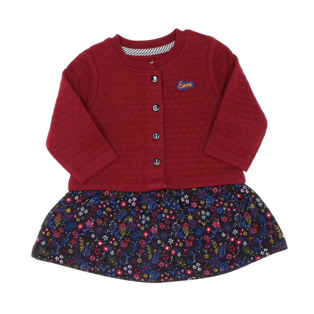 EOM Emini Vestido floral azul marino/fucsia de niña barato