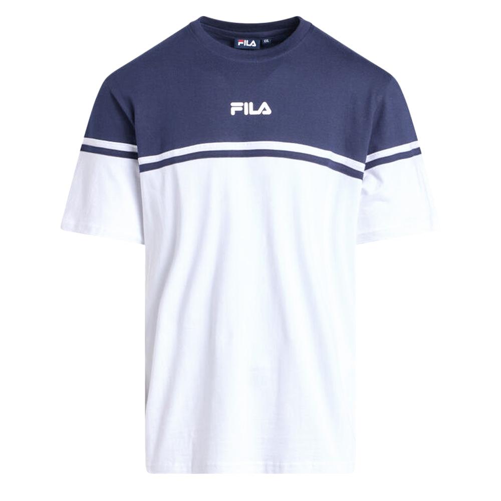 T-Shirt Weiß/Marine Mann Fila Print günstig