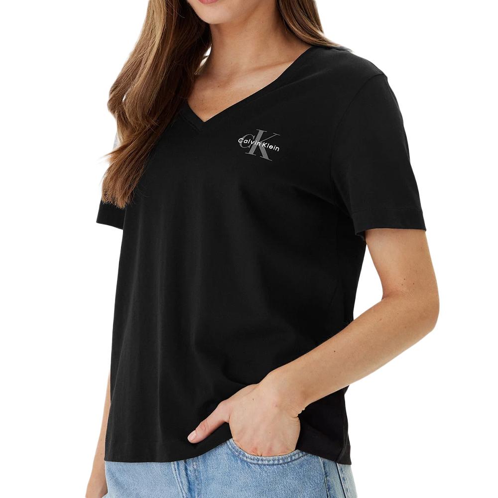 Lot de 2 T-shirts Noir/Bleu Femme Calvin Klein Jeans Monologo vue 2