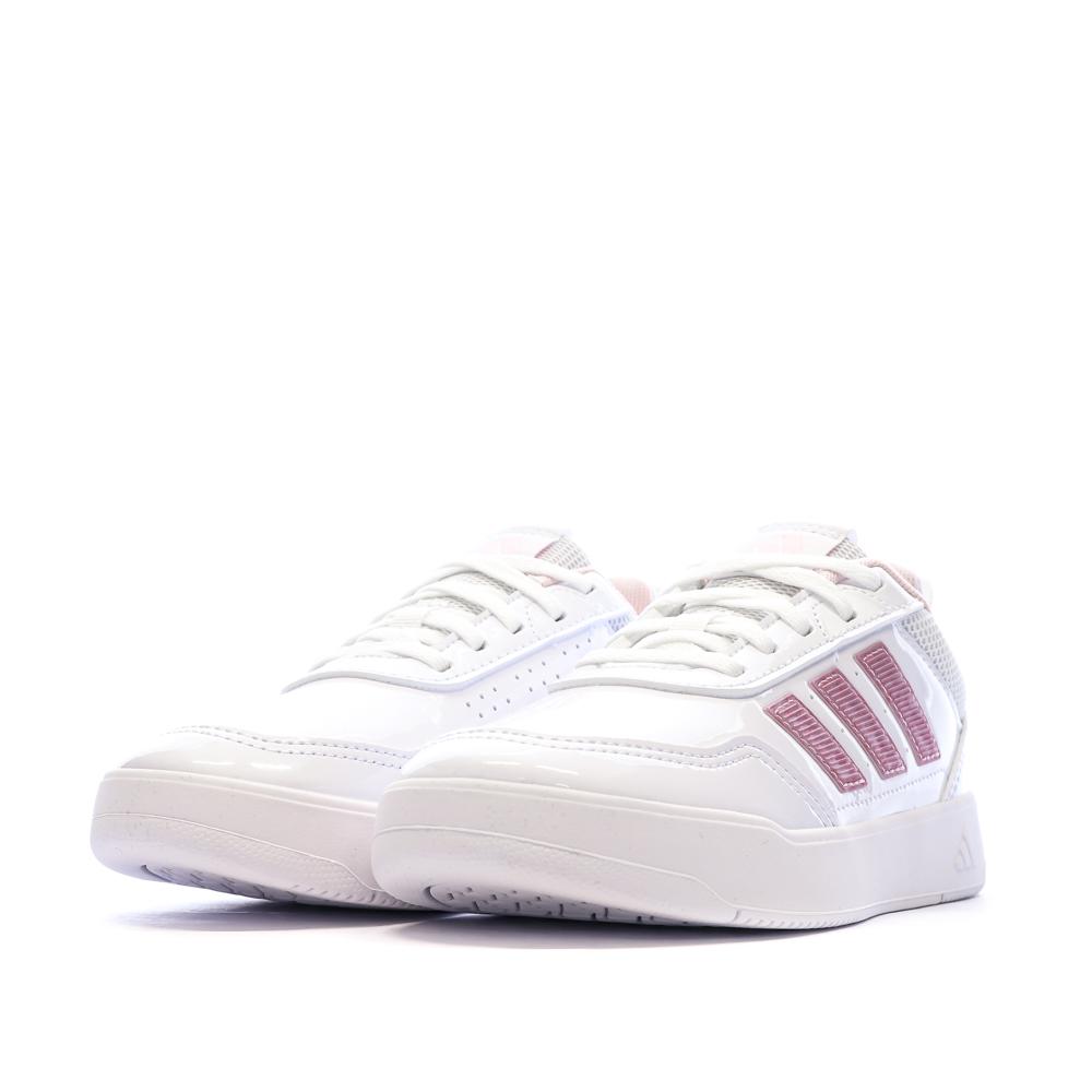 Zapatillas blancas/rosas para niño Adidas Tensaur ver 6