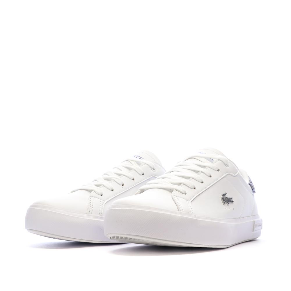 Zapatillas blancas/grises para adolescentes Lacoste T-clip ver 6