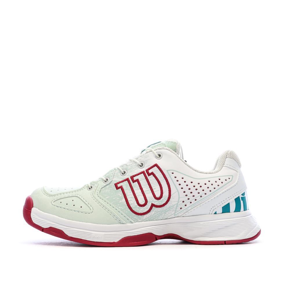 Chaussures de tennis Blanches/Bordeaux Junior Wilson Kaos pas cher