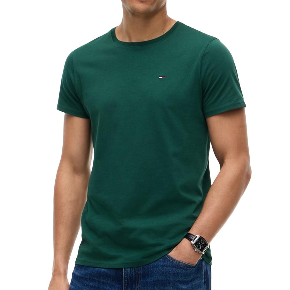 Tommy Hilfiger Men’s Dark Green T-shirt Tjm Xslim Jersey affordable