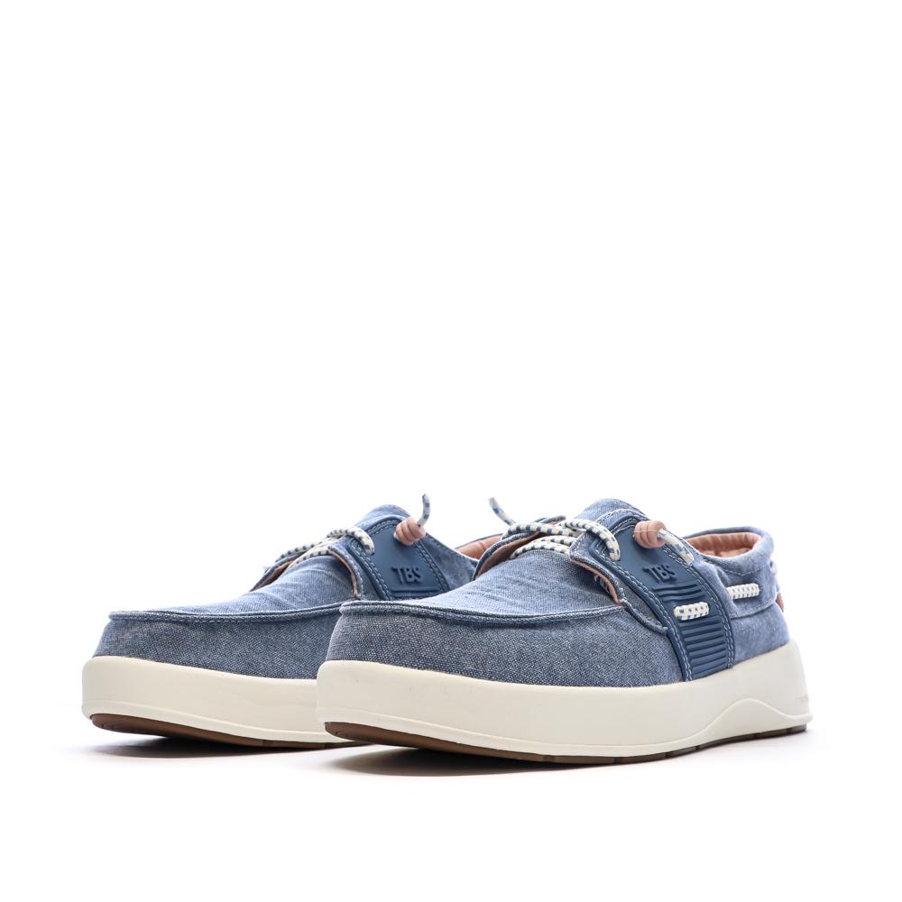 Zapatos náuticos azules para mujer TBS de lona de algodón color arcilla ver 6