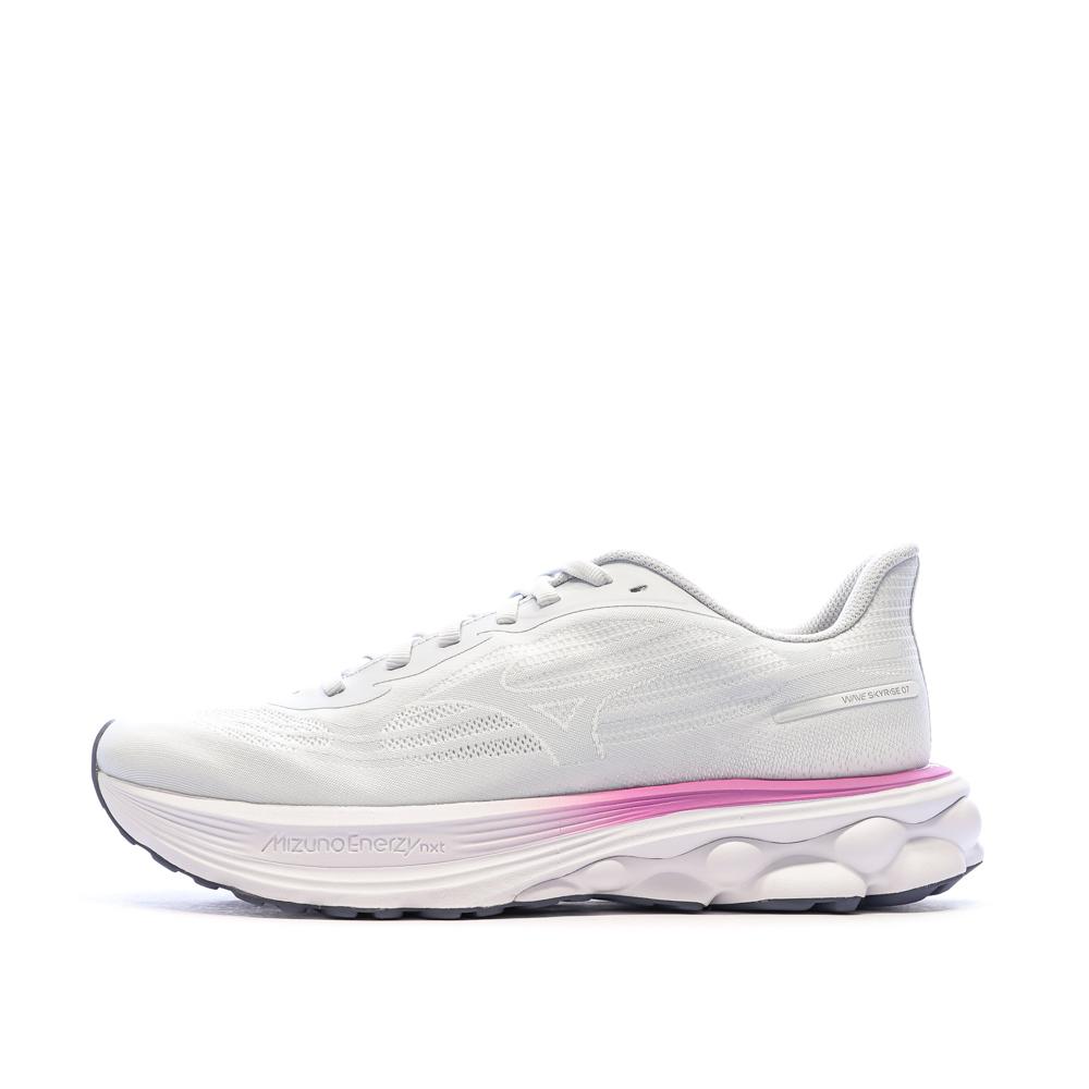 Chaussures de Running Blanches Femme Mizuno Wave Skyrise 7 pas cher