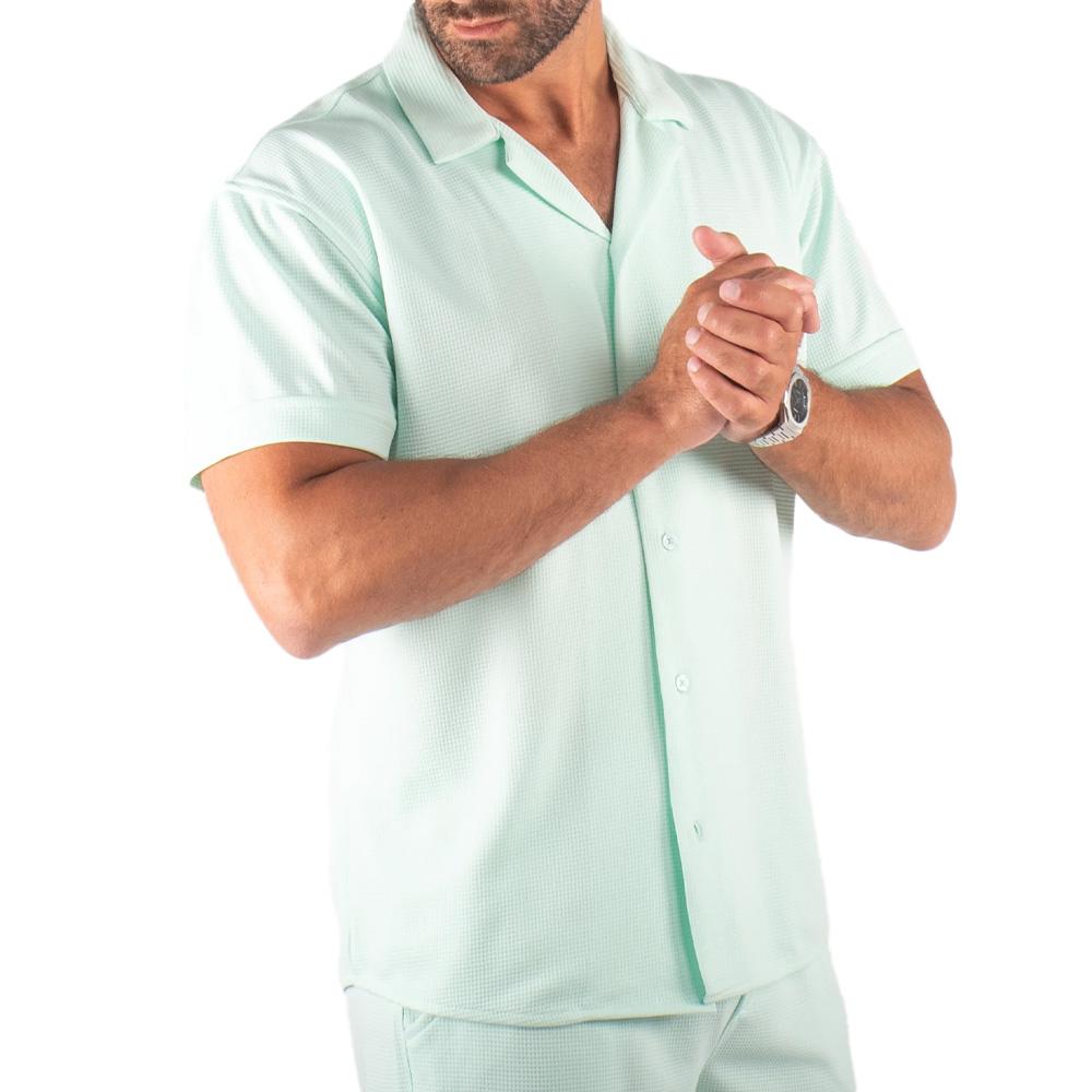 Chemise Vert Homme Paname Brothers Dov pas cher