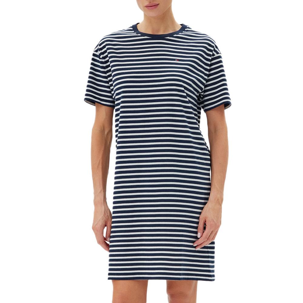 Camisón Tommy Hilfiger Stripe Azul Marino/Blanco, Mujer barato