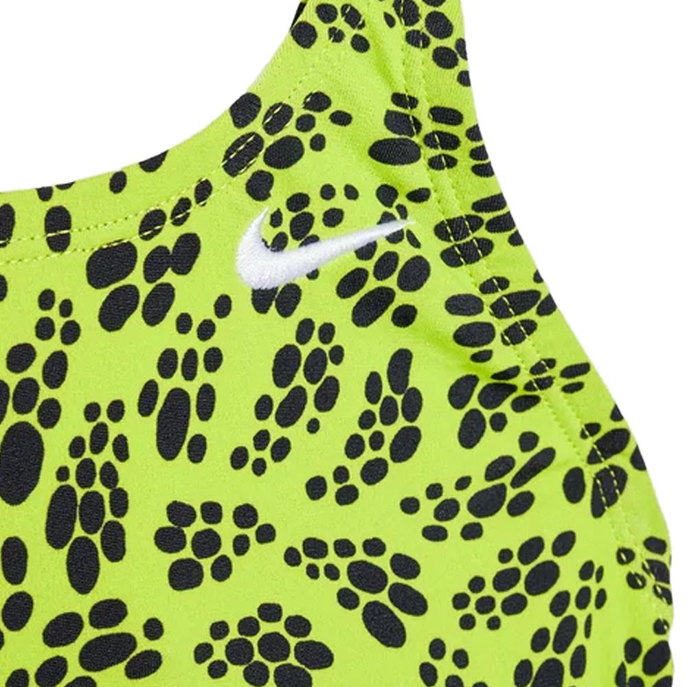 Nike Girl's Fastback einteilige Badehose Grün/Schwarz Ansicht 2