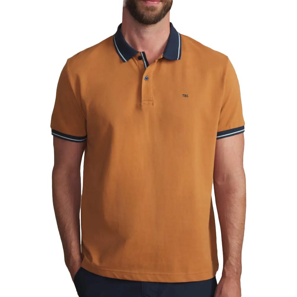 Herren-Polo in Camel, TBS Navy günstig