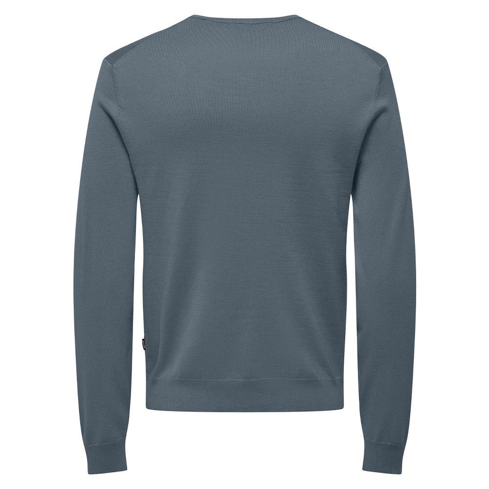 Blau-grauer Herrenpullover „Only & Sons Life Crew Knit“ Ansicht 2