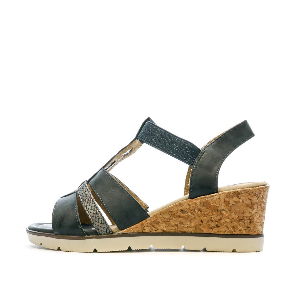 Sandalias de cuña Relife Jinkat azules para mujer barato