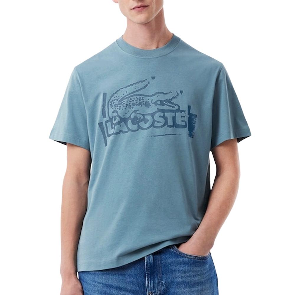 T-shirt Bleu Homme Lacoste TH0284 pas cher