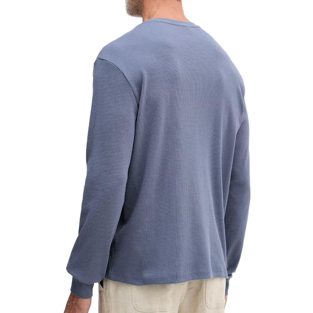 Blaues Herren-Sweatshirt von Calvin Klein Jeans mit Waffel-Muster und Aufnähern Ansicht 2
