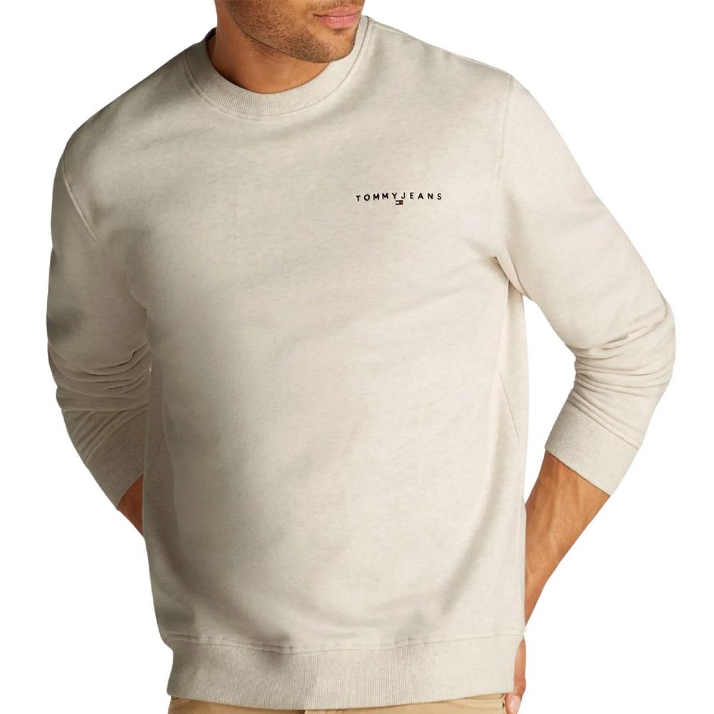 Sweat Beige Homme Tommy Hilfiger Linear Crew pas cher